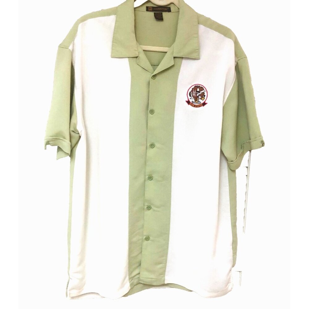 Harriton Mens Navy VP 17‎ White Lightning Squadron Shirt Size L Logo Patch